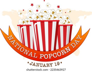 National Popcorn Day Banner Design illustration