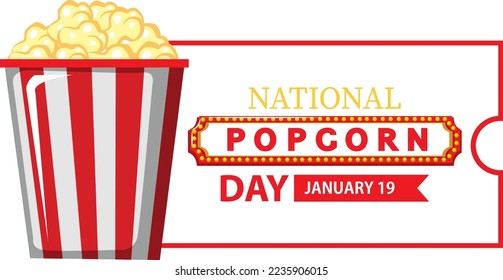 National Popcorn Day Banner Design illustration