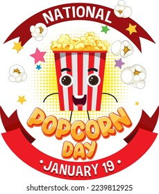 National Popcorn Day Banner Design illustration