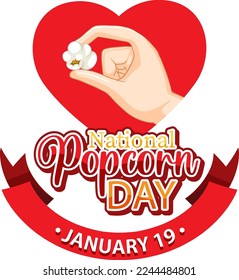 National Popcorn Day Banner Design illustration