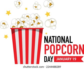 National Popcorn Day Banner Design illustration