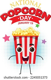 National Popcorn Day Banner Design illustration