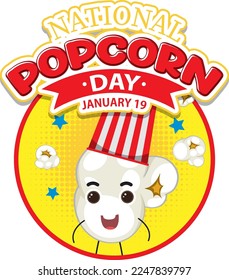 National Popcorn Day Banner Design illustration