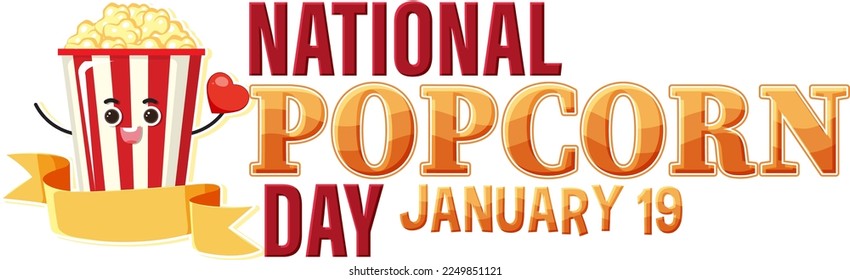 National popcorn day banner design illustration