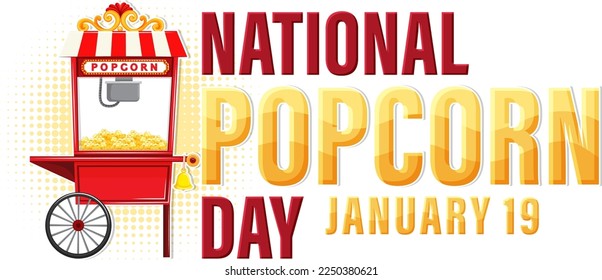 National popcorn day banner design illustration