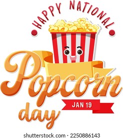 National popcorn day banner design illustration