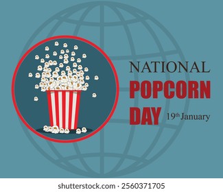 National Popcorn Day Banner, poster, card, background Design illustration.