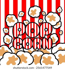 National Popcorn Day to celebrate on January 19th. Popcorn illustration background with bold text. Food event banner.