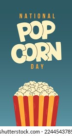 National popcorn day design background. Abstract background. January 19. Poster, banner, card, background. Eps 10.