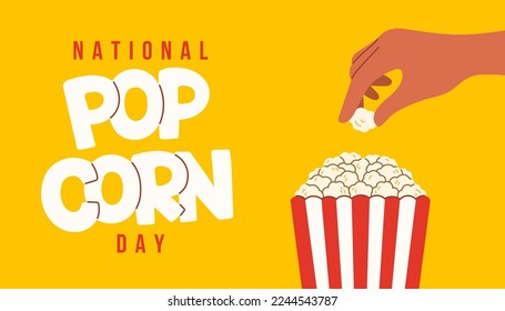 National popcorn day design background. Abstract background. January 19. Poster, banner, card, background. Eps 10.