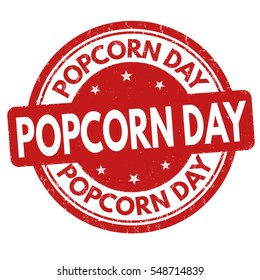 National popcorn day grunge rubber stamp, vector illustration