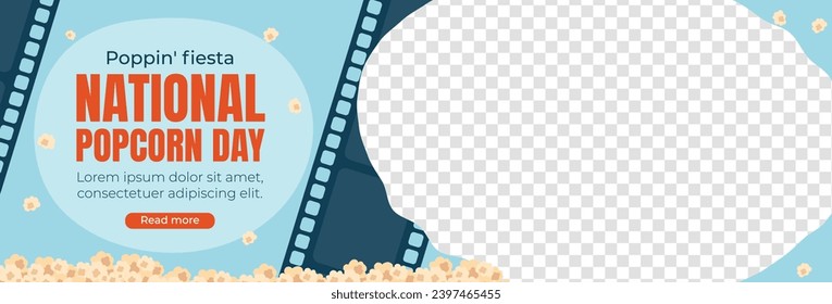 National Popcorn Day. Happy Popcorn Day background. Popcorn Day celebration. January 19. Cartoon Vector illustration design Template for Poster, Banner, Flyer, Greeting, Card, Cover, Post.