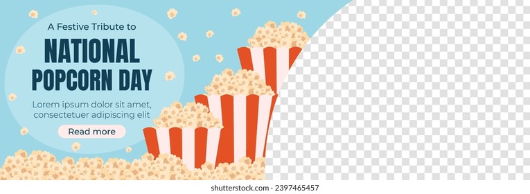 National Popcorn Day. Happy Popcorn Day background. Popcorn Day celebration. January 19. Cartoon Vector illustration design Template for Poster, Banner, Flyer, Greeting, Card, Cover, Post.