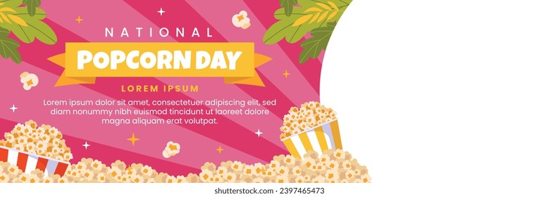 National Popcorn Day. Happy Popcorn Day background. Popcorn Day celebration. January 19. Cartoon Vector illustration design Template for Poster, Banner, Flyer, Greeting, Card, Cover, Post.