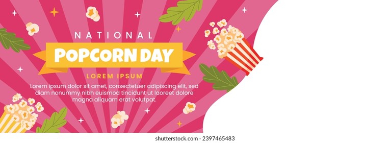 National Popcorn Day. Happy Popcorn Day background. Popcorn Day celebration. January 19. Cartoon Vector illustration design Template for Poster, Banner, Flyer, Greeting, Card, Cover, Post.