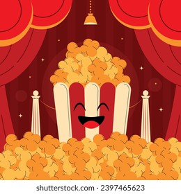 National Popcorn Day. Happy Popcorn Day background. Popcorn Day celebration. January 19. Cartoon Vector illustration design Template for Poster, Banner, Flyer, Greeting, Card, Cover, Post.