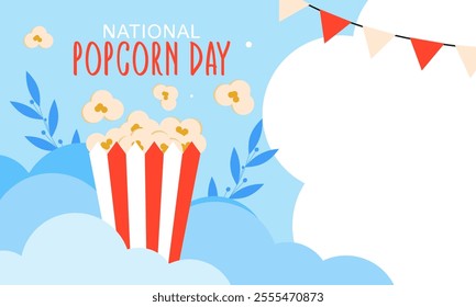 National Popcorn Day. Happy Popcorn Day background. Popcorn Day celebration. January 19. Vector illustration design Template for Poster.