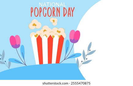 National Popcorn Day. Happy Popcorn Day background. Popcorn Day celebration. January 19. Vector illustration design Template for Poster.