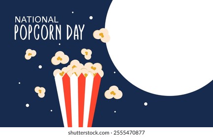 National Popcorn Day. Happy Popcorn Day background. Popcorn Day celebration. January 19. Vector illustration design Template for Poster.