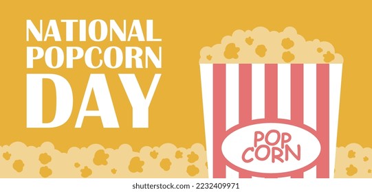 National popcorn day modern vector illustration.