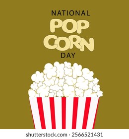 national popcorn day poster featuring a glass of popcorn