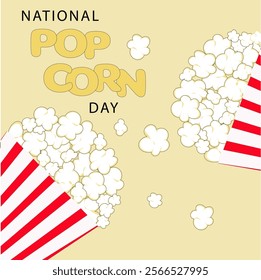 national popcorn day poster featuring cups of spilled popcorn