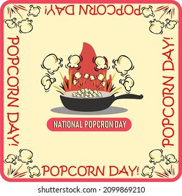 National Popcorn Day Vector Illustration.