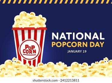 National Popcorn Day Vector Illustration on January 19th, Vector illustration design.