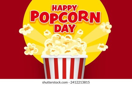 National Popcorn Day Vector Illustration on January 19th, Vector illustration design.