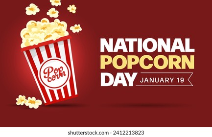 National Popcorn Day Vector Illustration on January 19th, Vector illustration design.