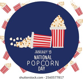 national popcorn day vector illustration. Good for banner, poster, greeting card, party card, invitation, template, advertising, campaign, and social media.