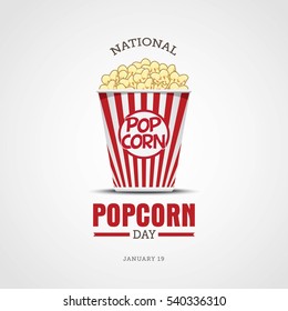 National Popcorn Day Vector Illustration.