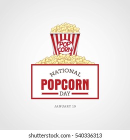 National Popcorn Day Vector Illustration.