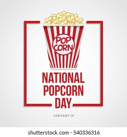 National Popcorn Day Vector Illustration.