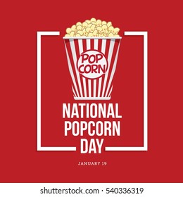 National Popcorn Day Vector Illustration.