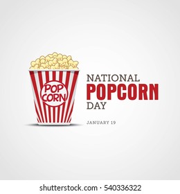 National Popcorn Day Vector Illustration.