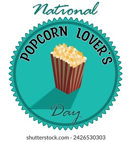 National Popcorn Lover's Day Sign and Badge