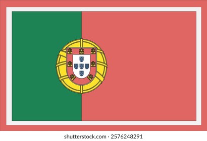 National Portugal flag, official colors and proportion correctly. National Portugal flag. Vector illustration. Portugal flag vector icon, simple, flat design for web or mobile app.