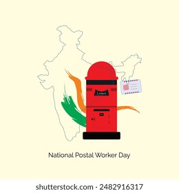 National Postal Worker Day celebration poster Design. National Postal Worker Day, India is observed every year on July 1. Vector, illustration.
