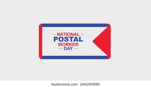 Modelo em segundo plano do Dia Nacional do Trabalhador Postal do ano atual. Conceito de feriado, banner, cartaz, cartão e modelo de design de cartaz com inscrição de texto e cores padrão usadas.