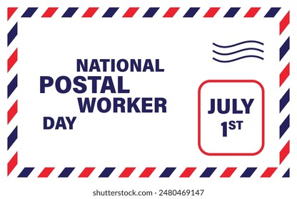 National Postal Worker Day July 1st illustration mail envelope background logo and banner design EPS vector