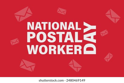 National Postal Worker Day July 1st illustration mail envelope background logo and banner design EPS vector