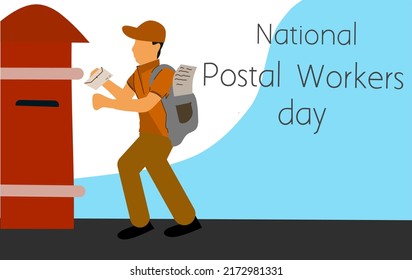 National Postal Worker Day. Logo And Banner July 1