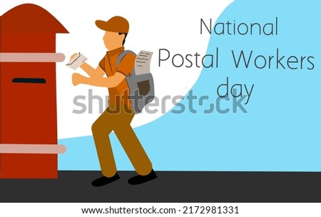 National Postal Worker Day. logo and banner July 1