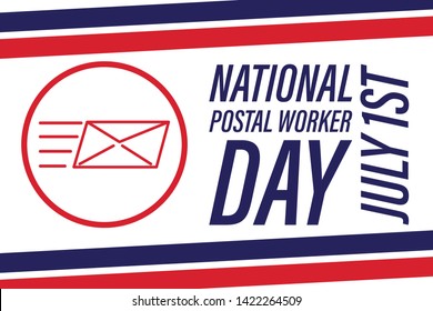 National Postal Worker Day on July 1st. Vector Illustration. Poster, card, banner, background design. Vector illustration eps 10.