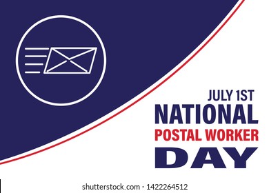 National Postal Worker Day on July 1st. Vector Illustration. Poster, card, banner, background design. Vector illustration eps 10.