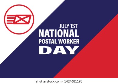 National Postal Worker Day on July 1st. Vector Illustration. Poster, card, banner, background design. Vector illustration eps 10.