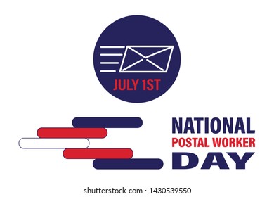 National Postal Worker Day on July 1st. Vector Illustration. Poster, card, banner, background design. Vector illustration eps 10.