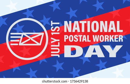 National Postal Worker Day On July 1st. Vector Illustration. Poster, Card, Banner, Background Design. Vector Illustration Eps 10.