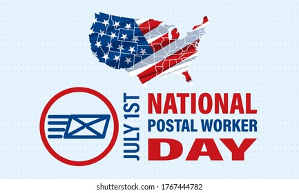 National Postal Worker Day On July 1st. Vector Illustration. Poster, Card, Banner, Background Design. Vector Illustration Eps 10.